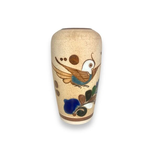 Vtg MCM Mexican Dove Stoneware Hand Painted Tonala Sand Pottery - Picture 1 of 6